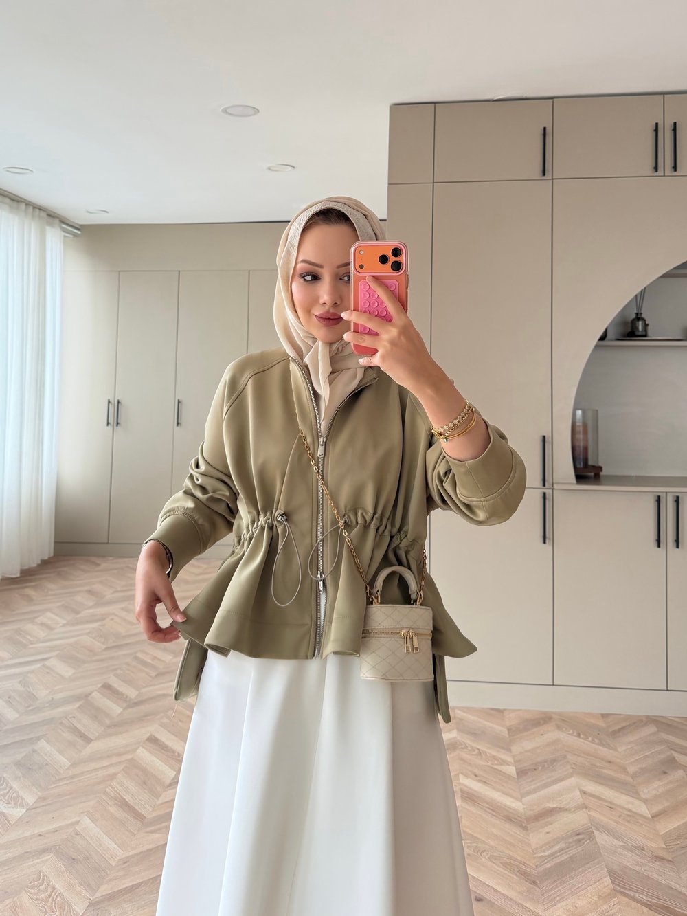 Lioli Beli Büzgülü Ceket Haki (160004)