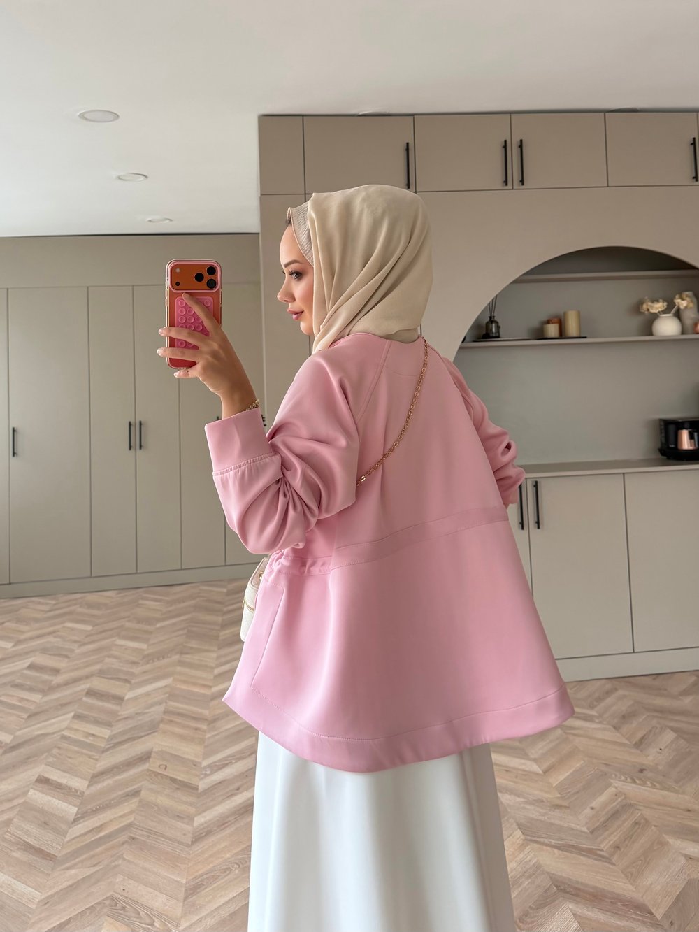 Lioli Beli Büzgülü Ceket Pembe (160004)