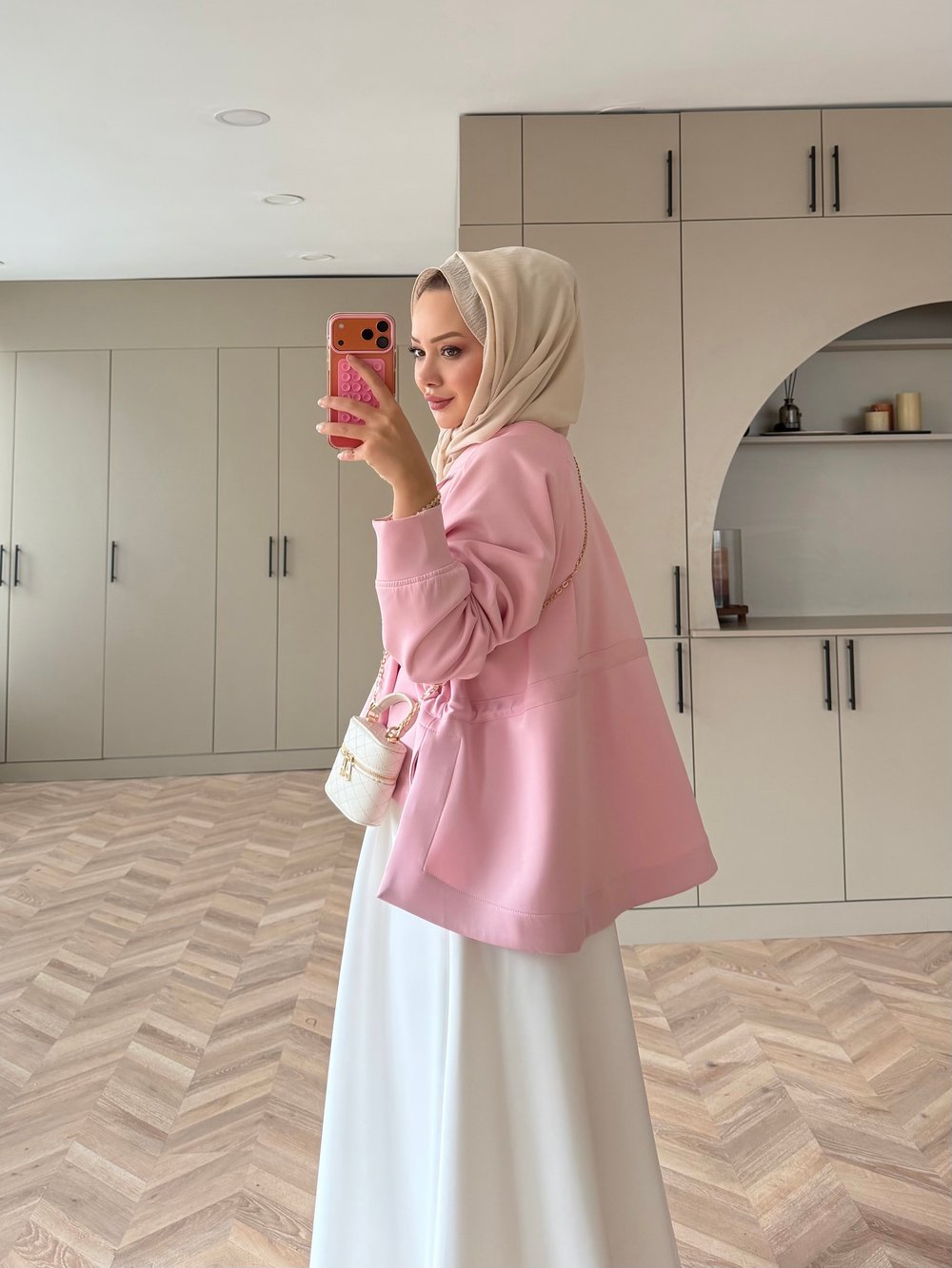 Lioli Beli Büzgülü Ceket Pembe (160004)