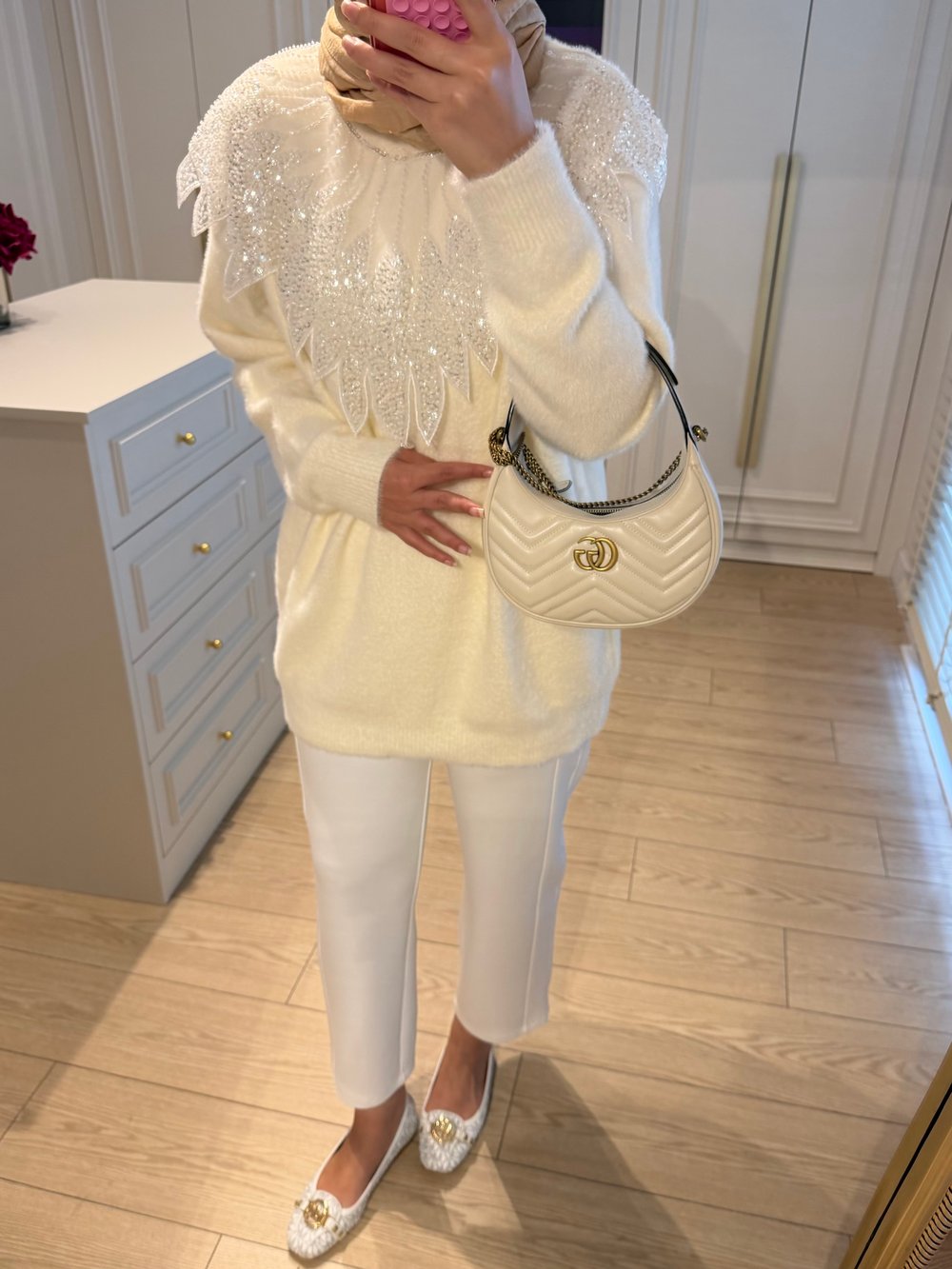 Liza İşlemeli Angora Kazak Ekru (2650) 