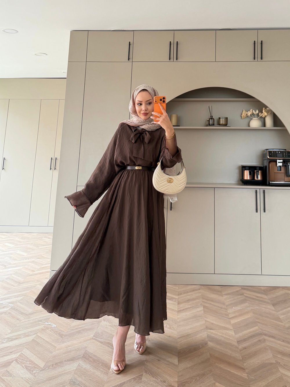 Loly Bağlamalı Etekli Takım Kahve (3367)
