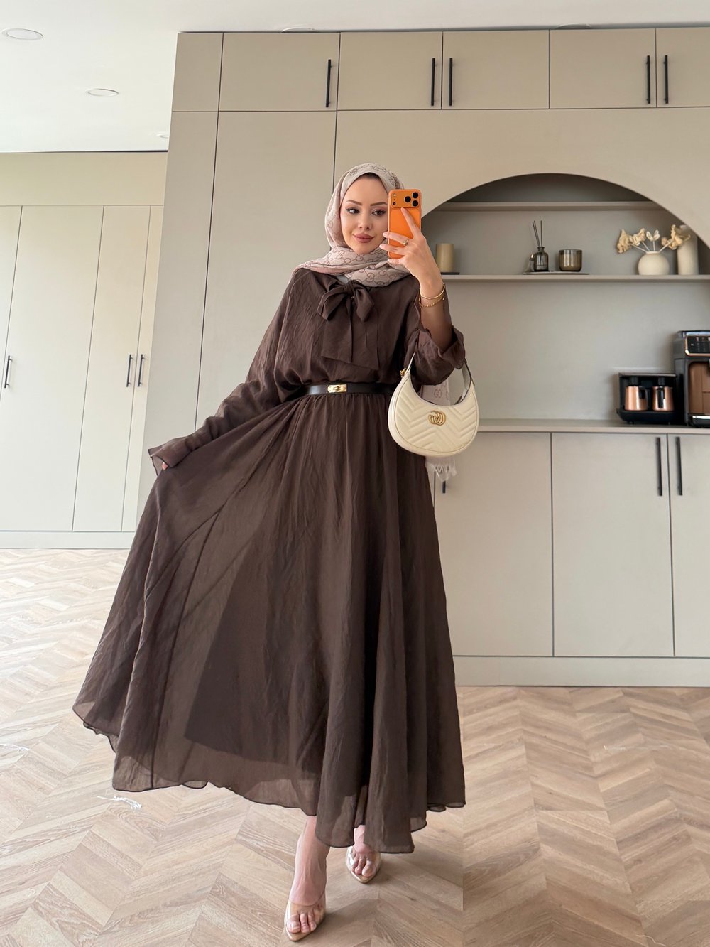 Loly Bağlamalı Etekli Takım Kahve (3367)