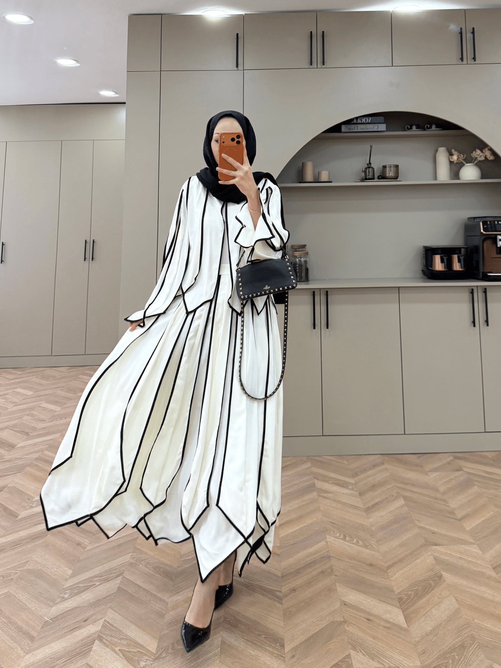 Luke Asimetrik Kesim Biyeli Etekli Takım Ekru (5709)