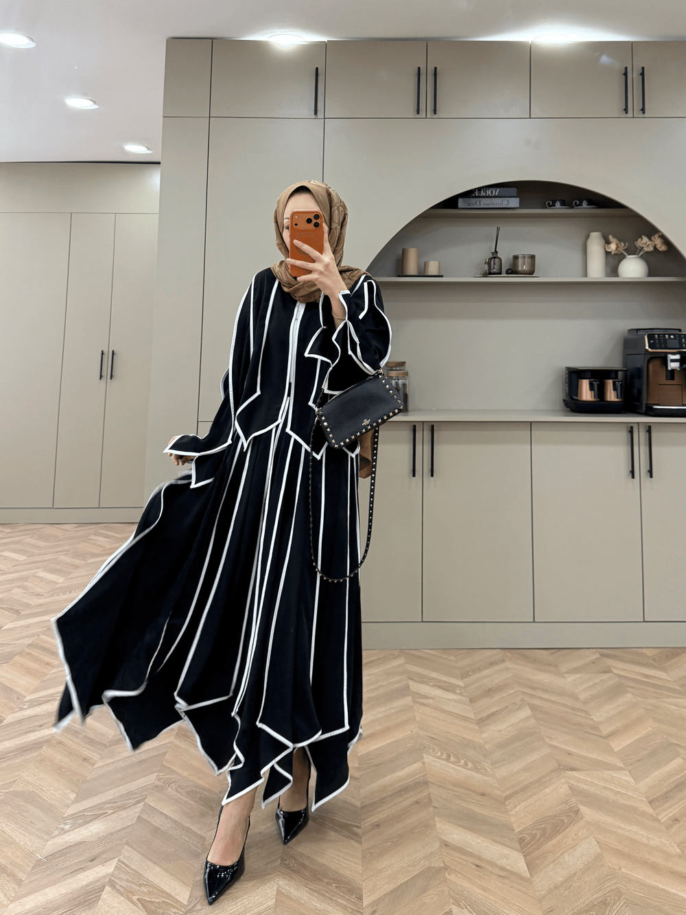 Luke Asimetrik Kesim Biyeli Etekli Takım Siyah (5709) 