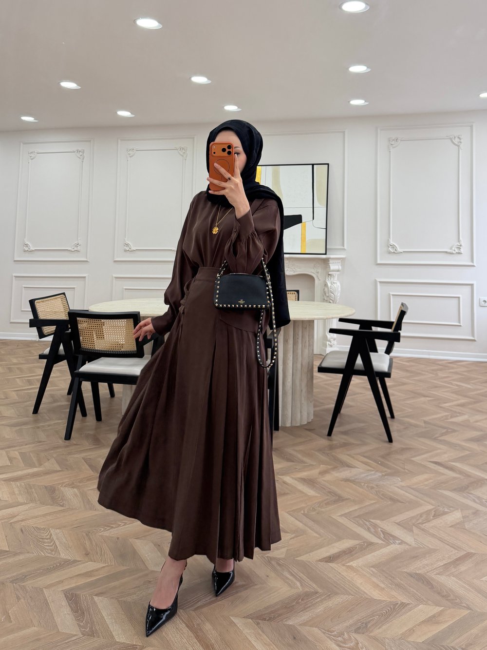 Lulus Modal Etekli Takım Acı Kahve (5732)