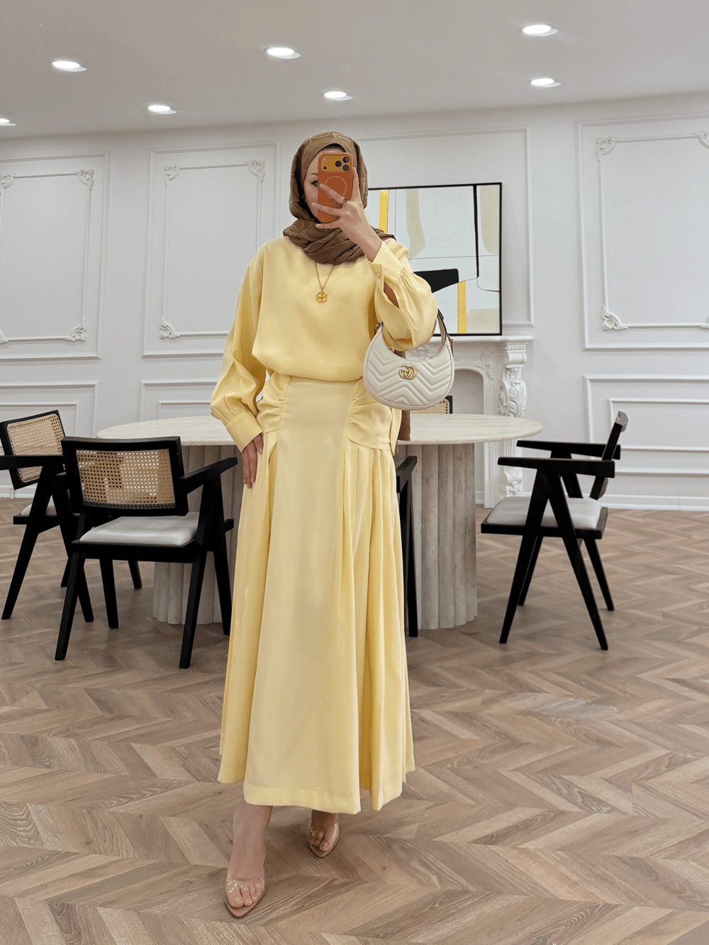 Lulus Modal Etekli Takım ButterYellow (5732)