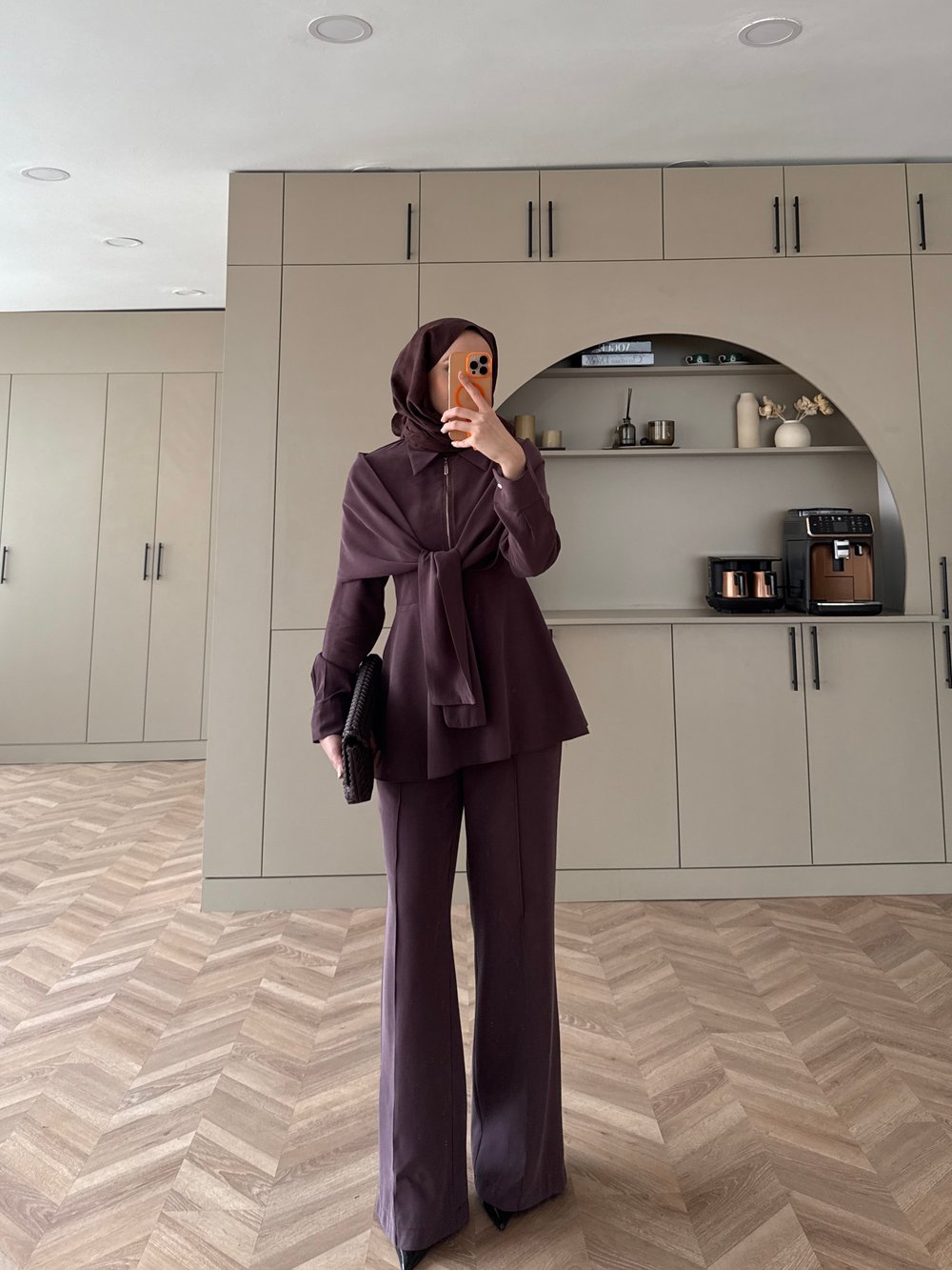 Lumar Pelerin Detaylı Pantolonlu Takım Mürdüm (2364)