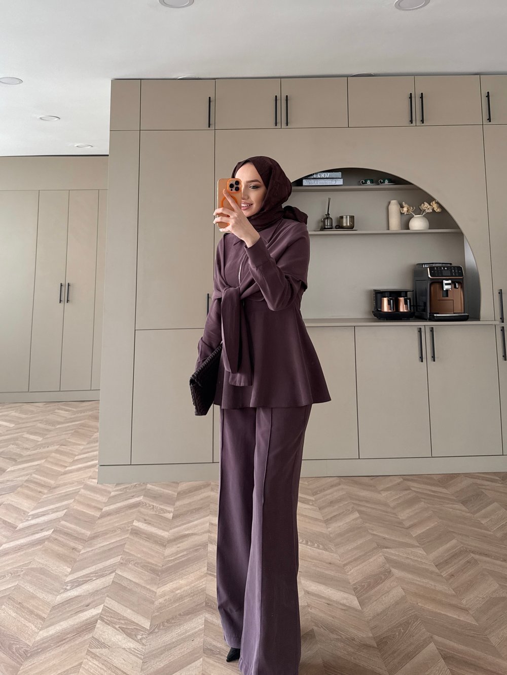 Lumar Pelerin Detaylı Pantolonlu Takım Mürdüm (2364)