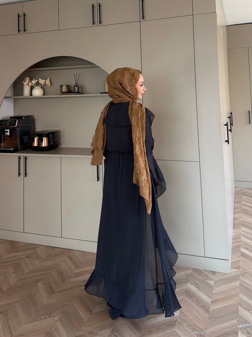 Lumira Abaya Pantolonlu Takım Lacivert (8578) 