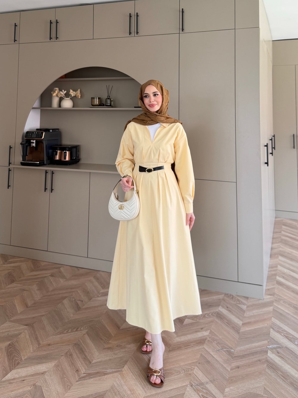 Lunelle Kemerli Elbise ButtterYellow (4508)