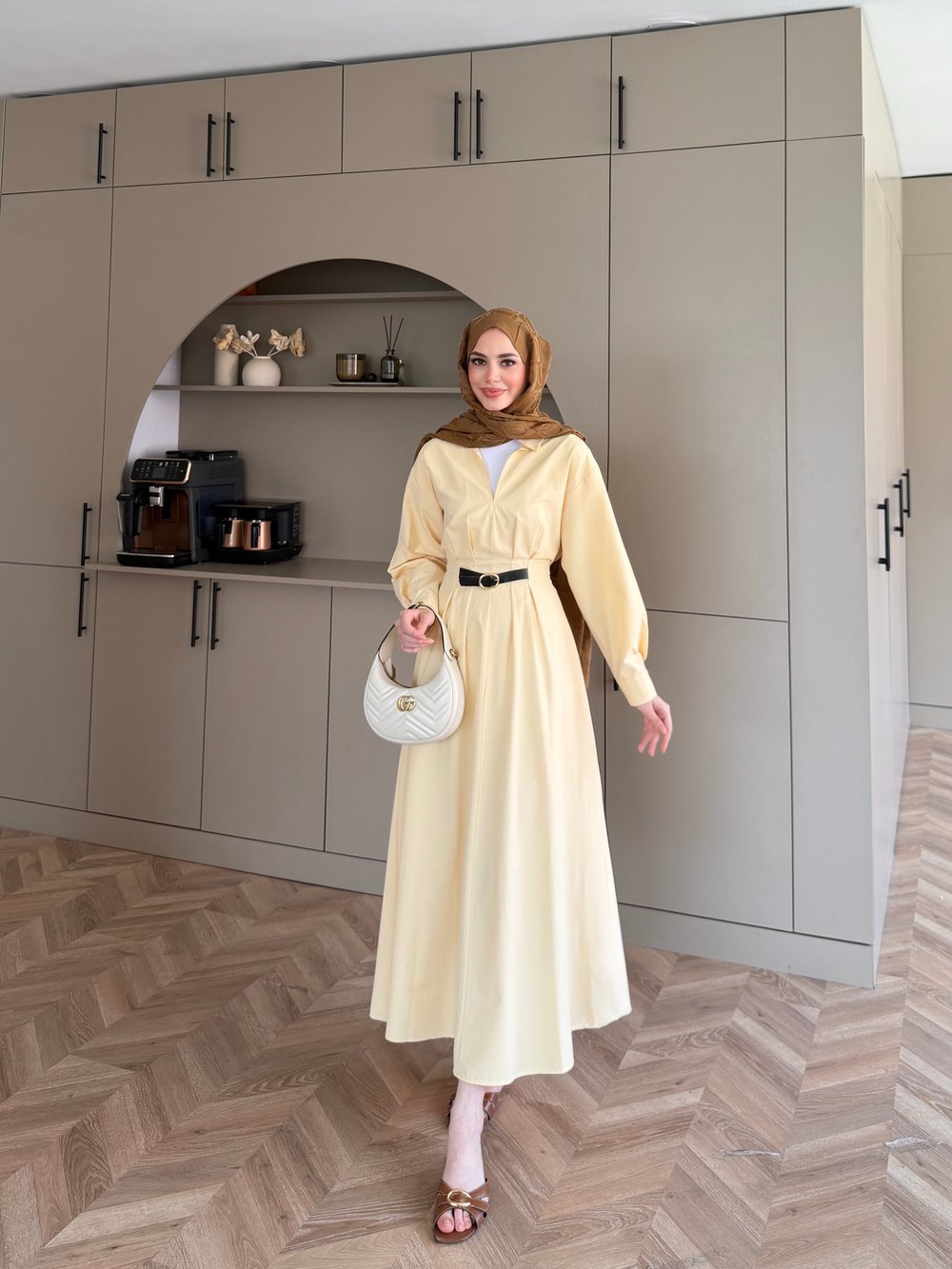 Lunelle Kemerli Elbise ButtterYellow (4508)