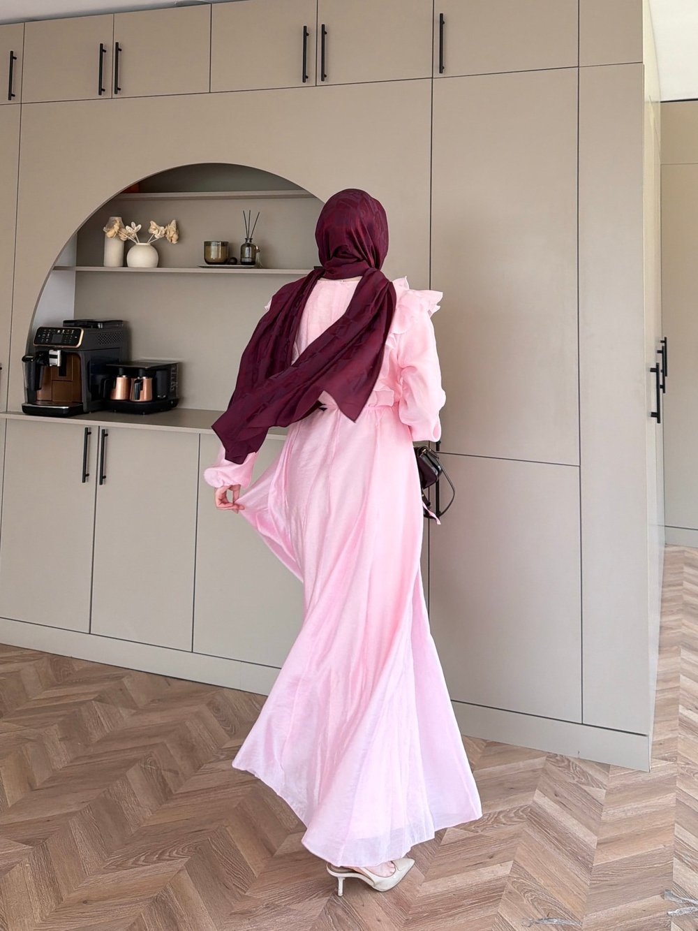 Lushe Fırfır Detaylı Elbise Pembe (26169)
