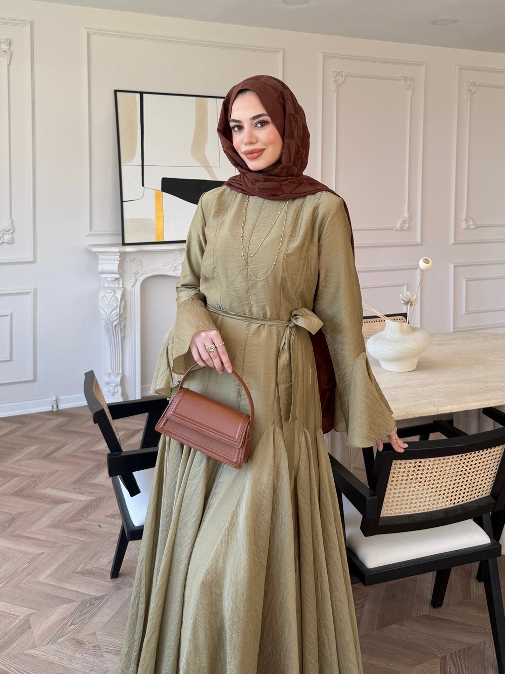 Maldiv Fırfırlı Elbise Çağla (228)