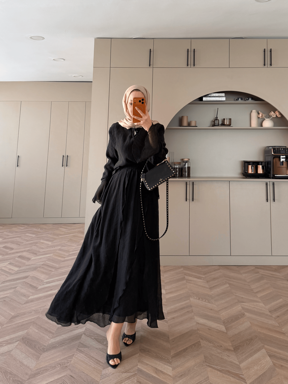 Marine Bağlamalı Etekli Takım Siyah (5740)