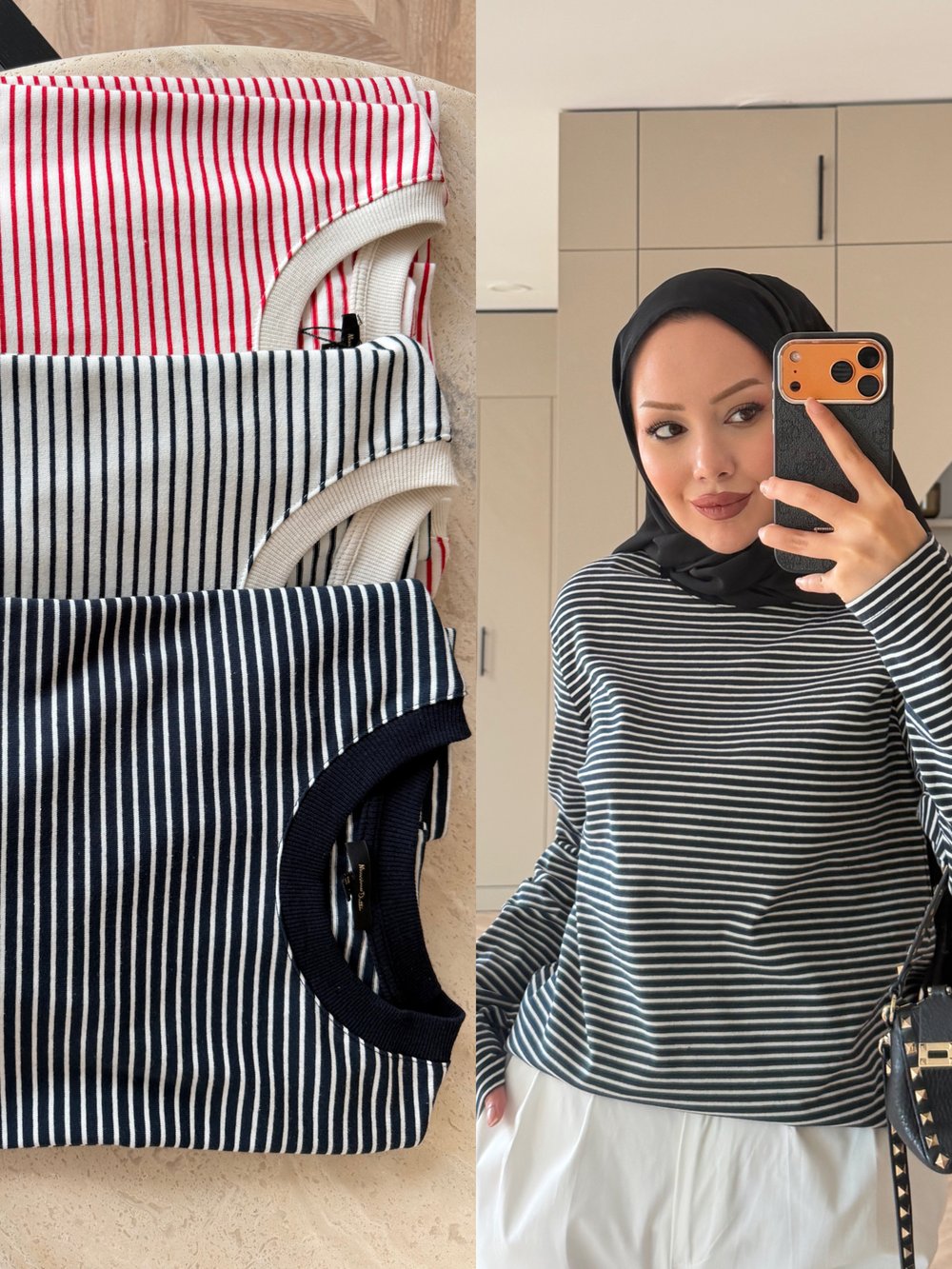 Massim Marka Çizgili Basic Sweat Siyah 
