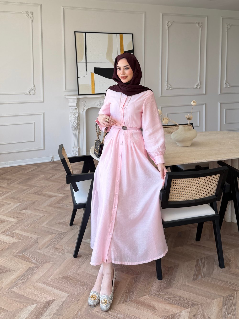 Matthew Kemerli Elbise Pembe (3082)