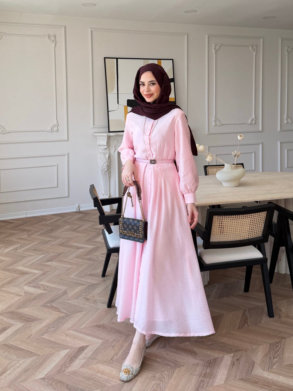 Matthew Kemerli Elbise Pembe (3082)