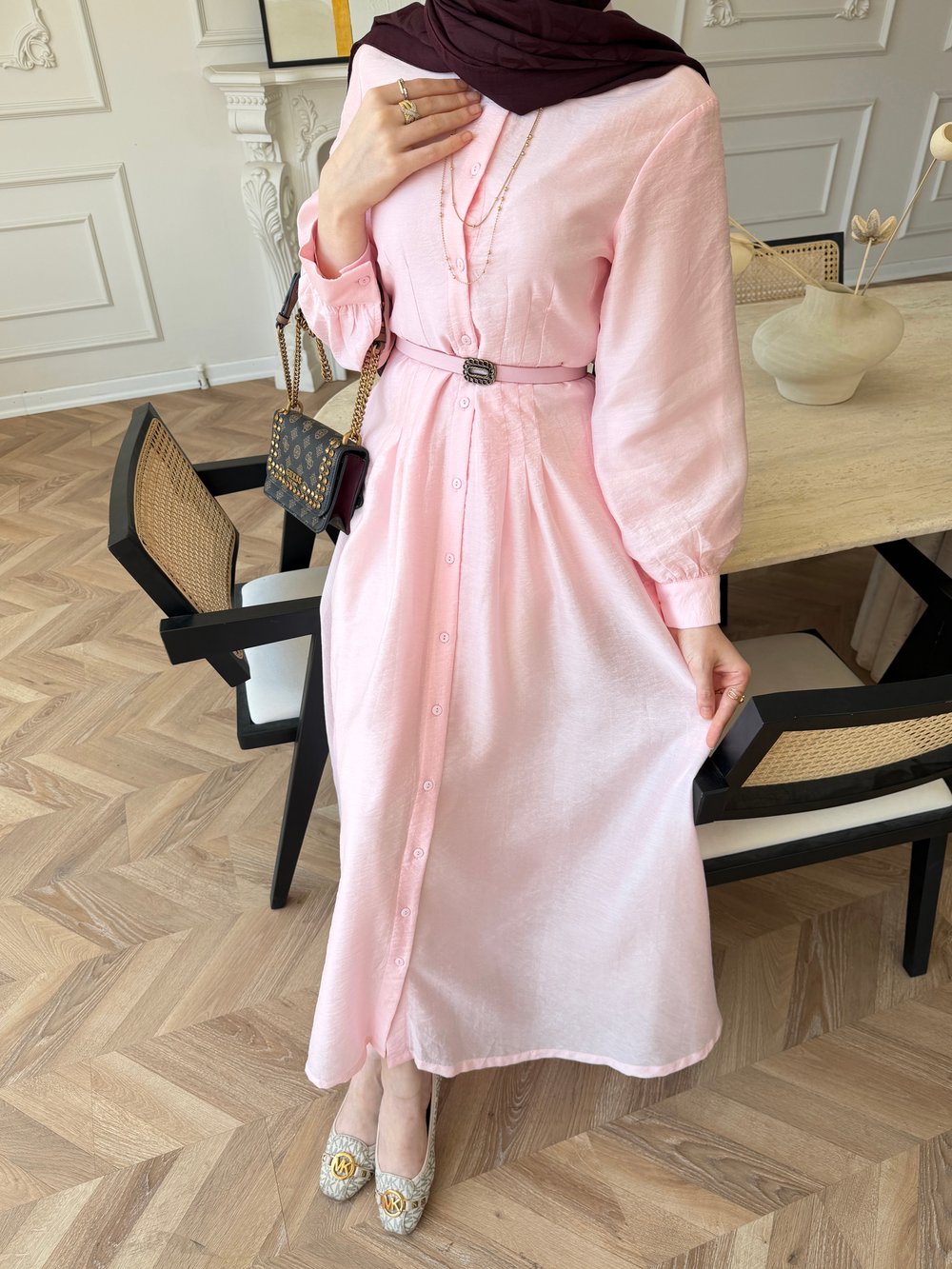 Matthew Kemerli Elbise Pembe (3082)