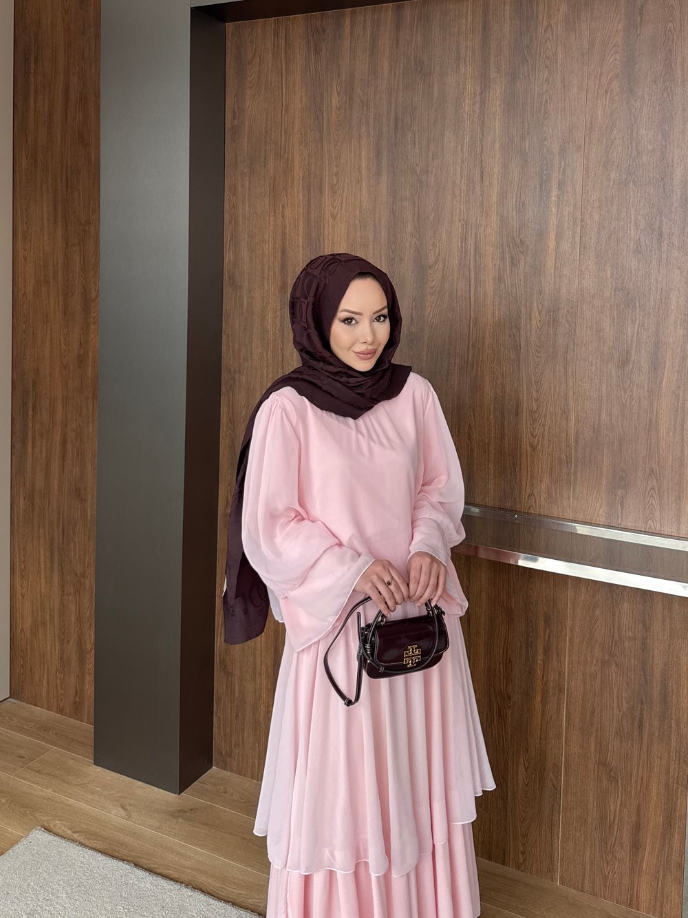 Maylo Kat Kat Şifon Etekli Takım Pembe (5721)