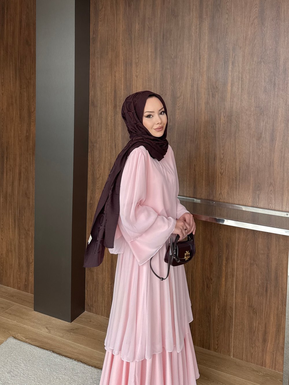 Maylo Kat Kat Şifon Etekli Takım Pembe (5721)