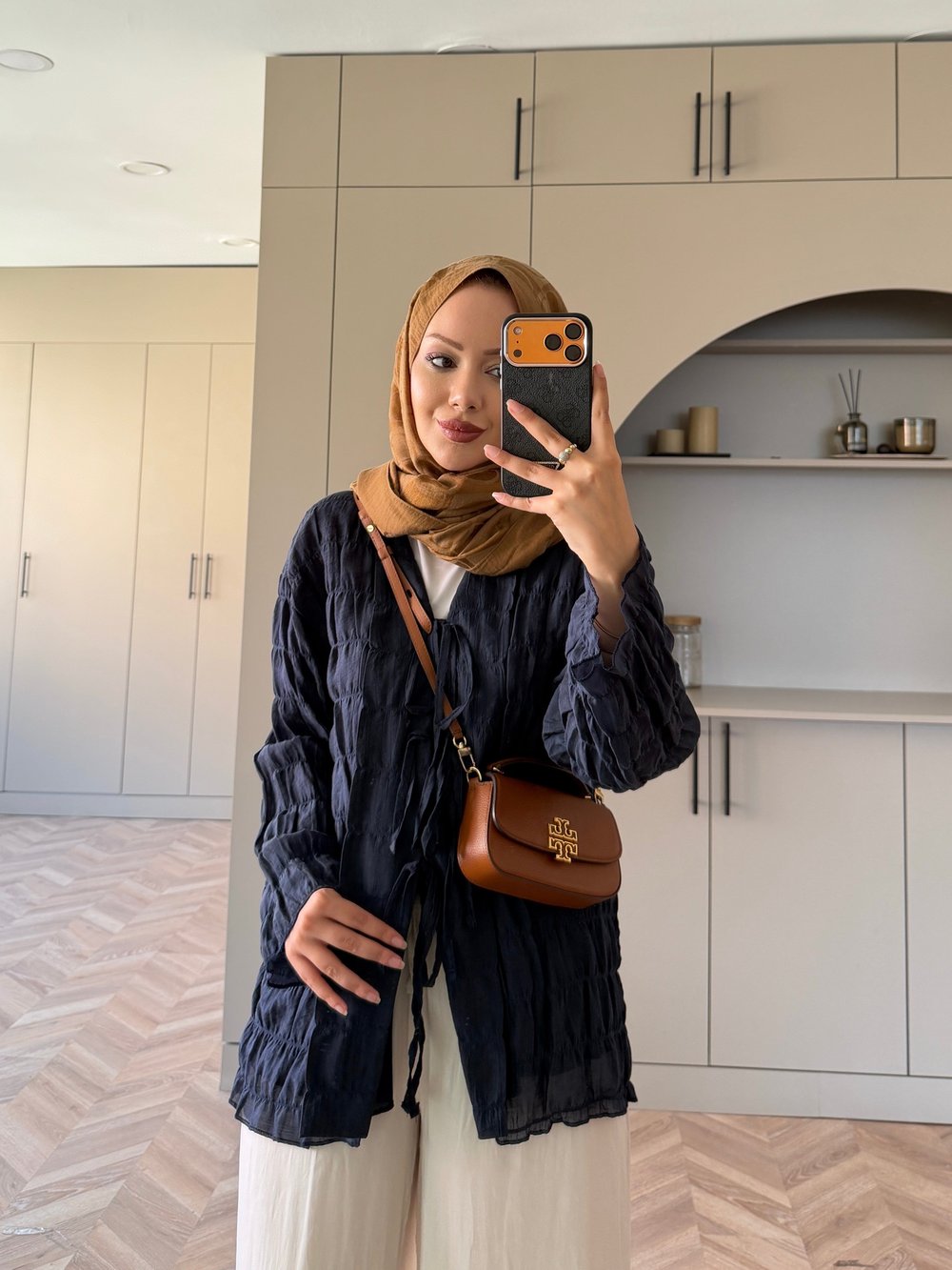 Mela Bürümcük Kimono\Gömlek Lacivert (3095)