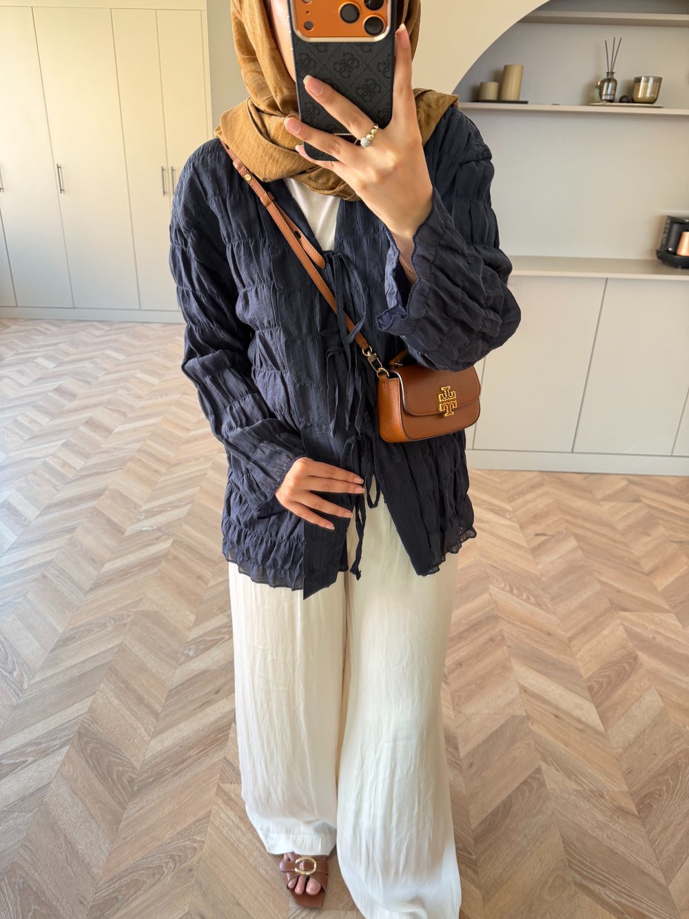 Mela Bürümcük Kimono\Gömlek Lacivert (3095)