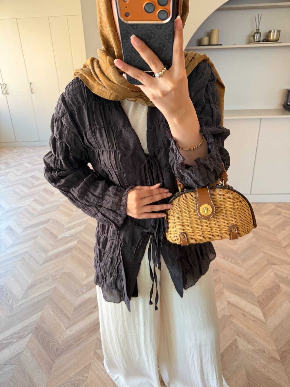 Mela Bürümcük Kimono\Gömlek Siyah (3095)