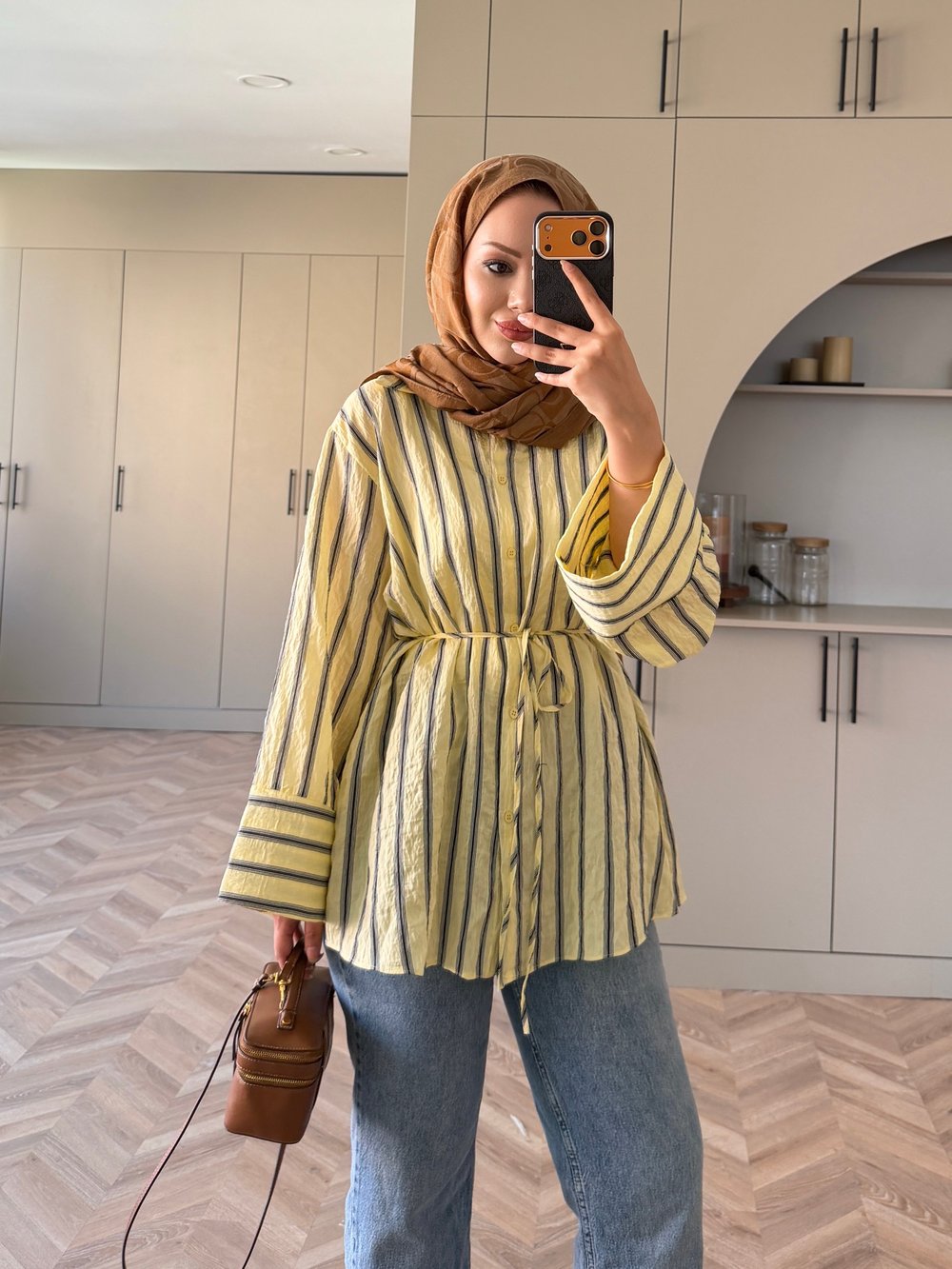 Mina Çizgili Gömlek Butteryellow (4423)