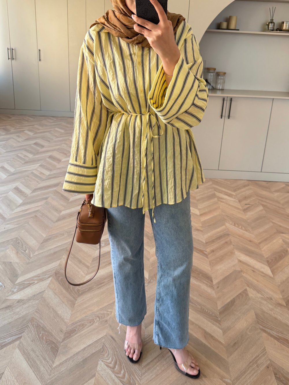 Mina Çizgili Gömlek Butteryellow (4423)