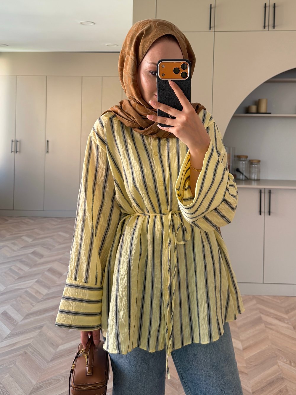 Mina Çizgili Gömlek Butteryellow (4423)