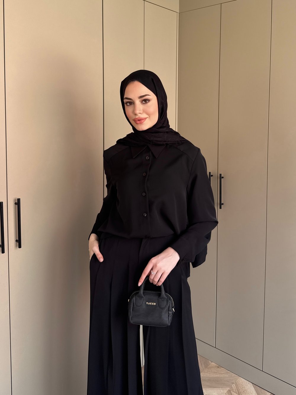 Monacco Pileli Pantolonlu Takım Siyah (5729)