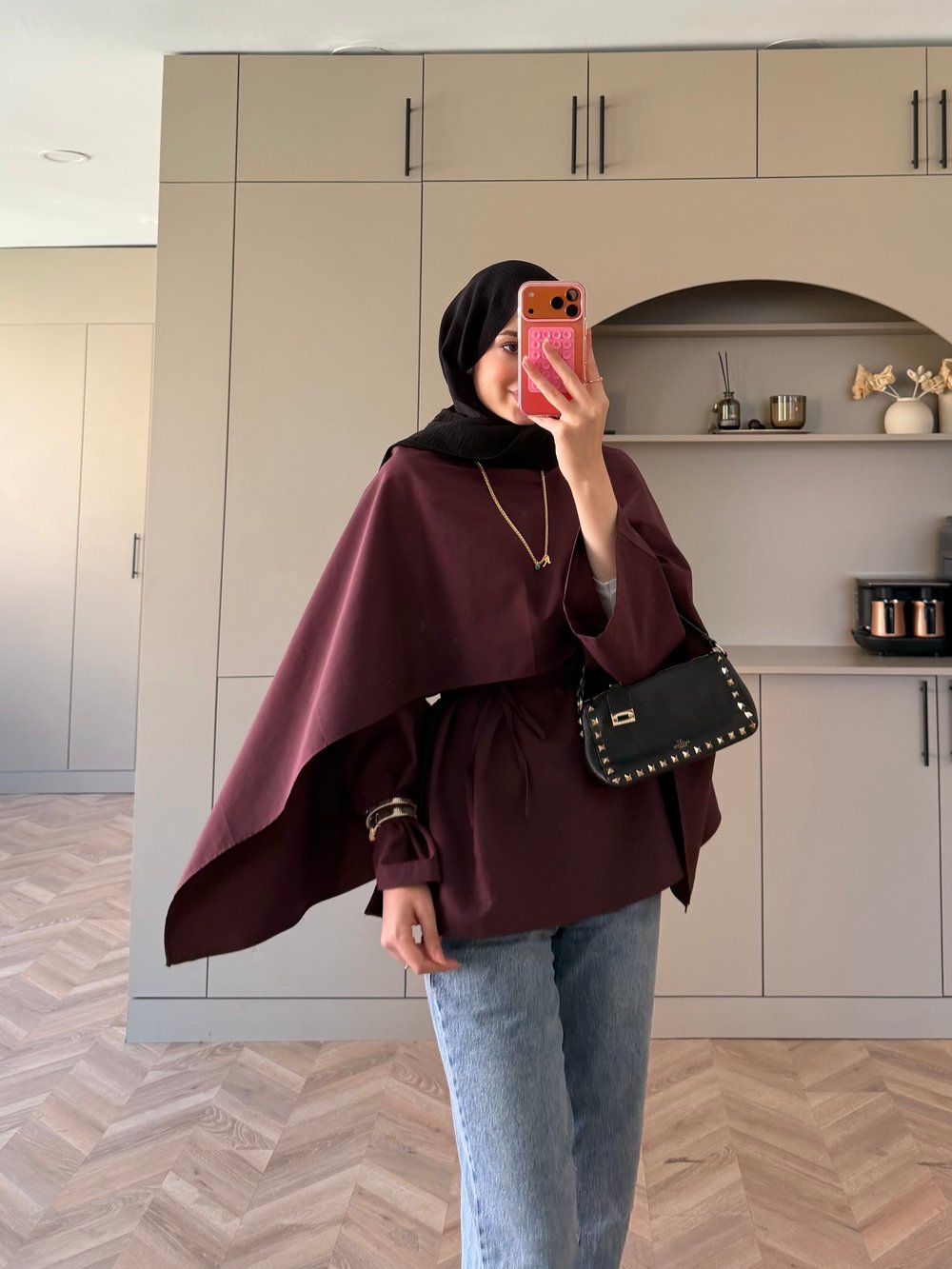Motto Pelerin Yakalı Bluz Bordo (4506)
