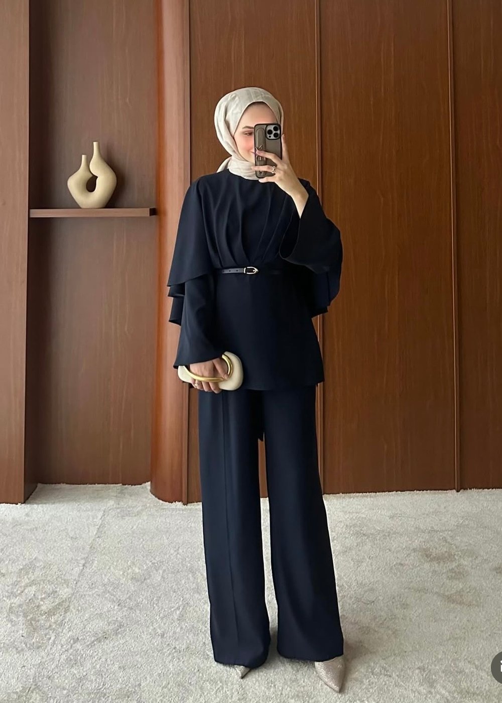 Nazra Yarasa Kol Pantolonlu Takım Lacivert (2358)