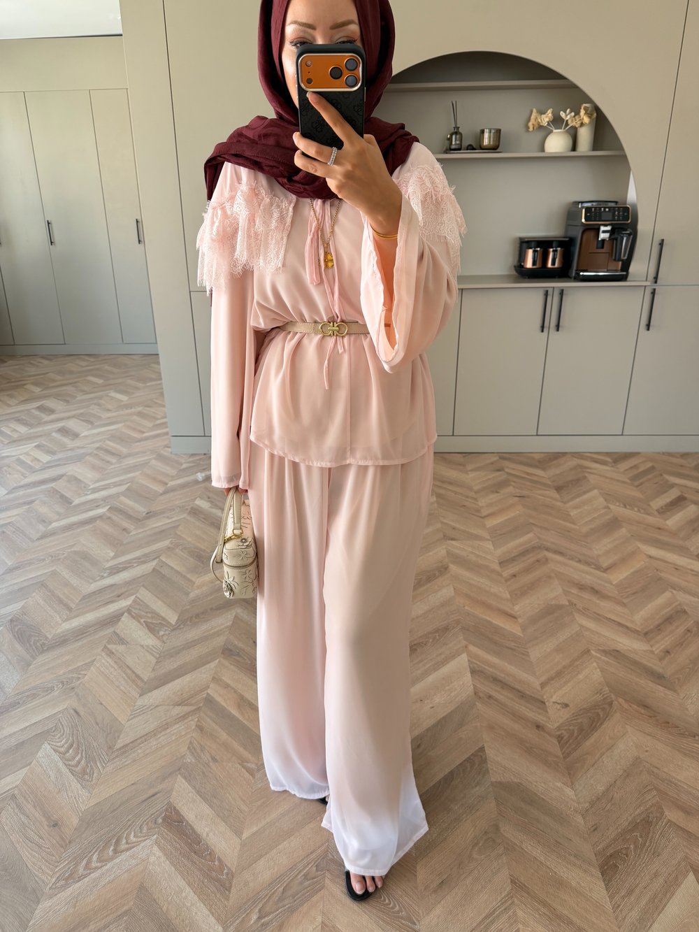 Necta Dantelli Pantolon Takım Pembe (5808)