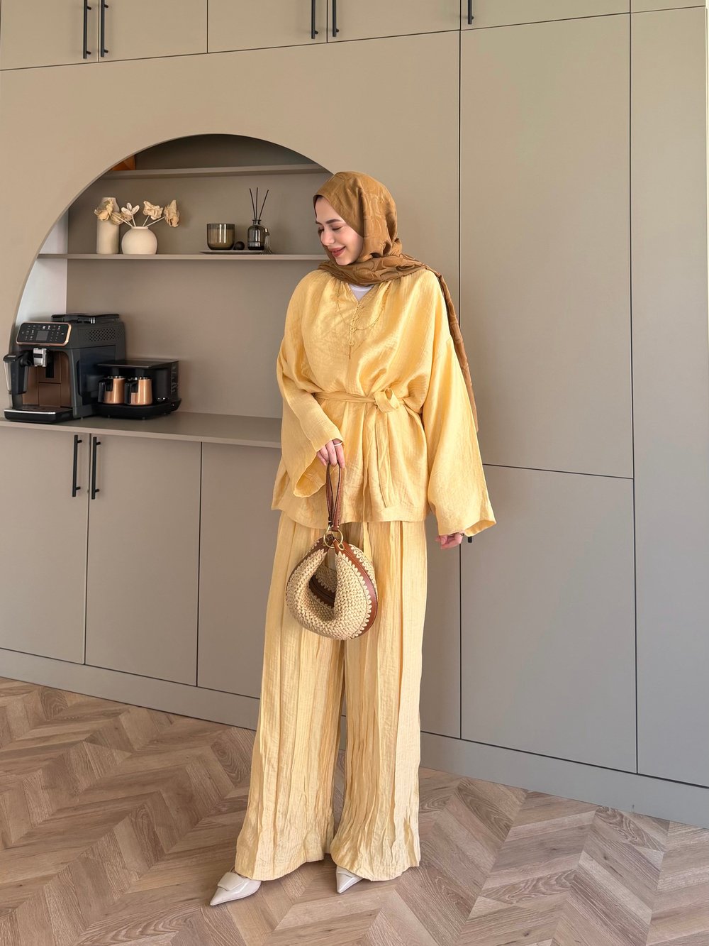 Nether Düğme Detaylı Pantolonlu Takım ButterYellow (3073)