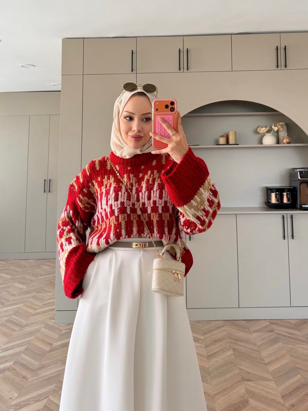 Norveç Desenli Kazak Kırmızı (889)