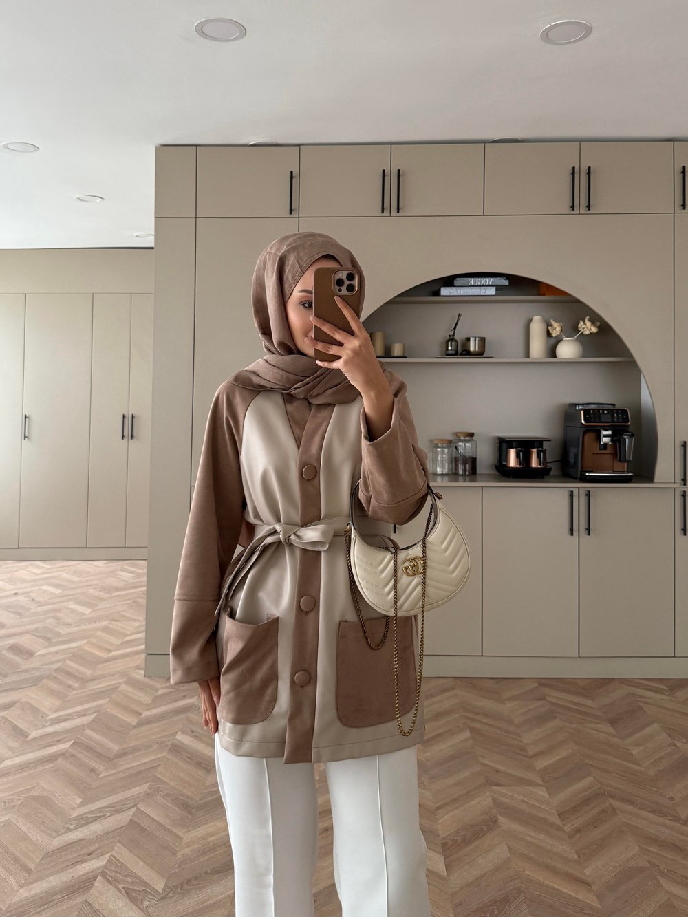 Noun Kontrast Süet Detaylı Hırka/Ceket