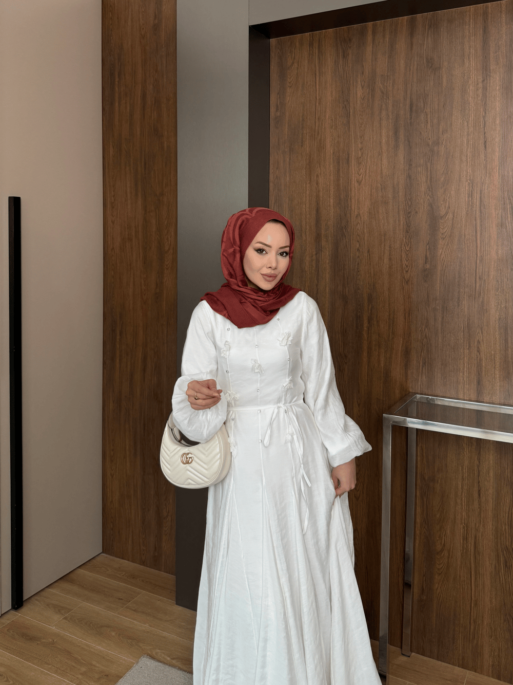 Noyan Çiçek Baskılı Tül Elbise Beyaz (26005)