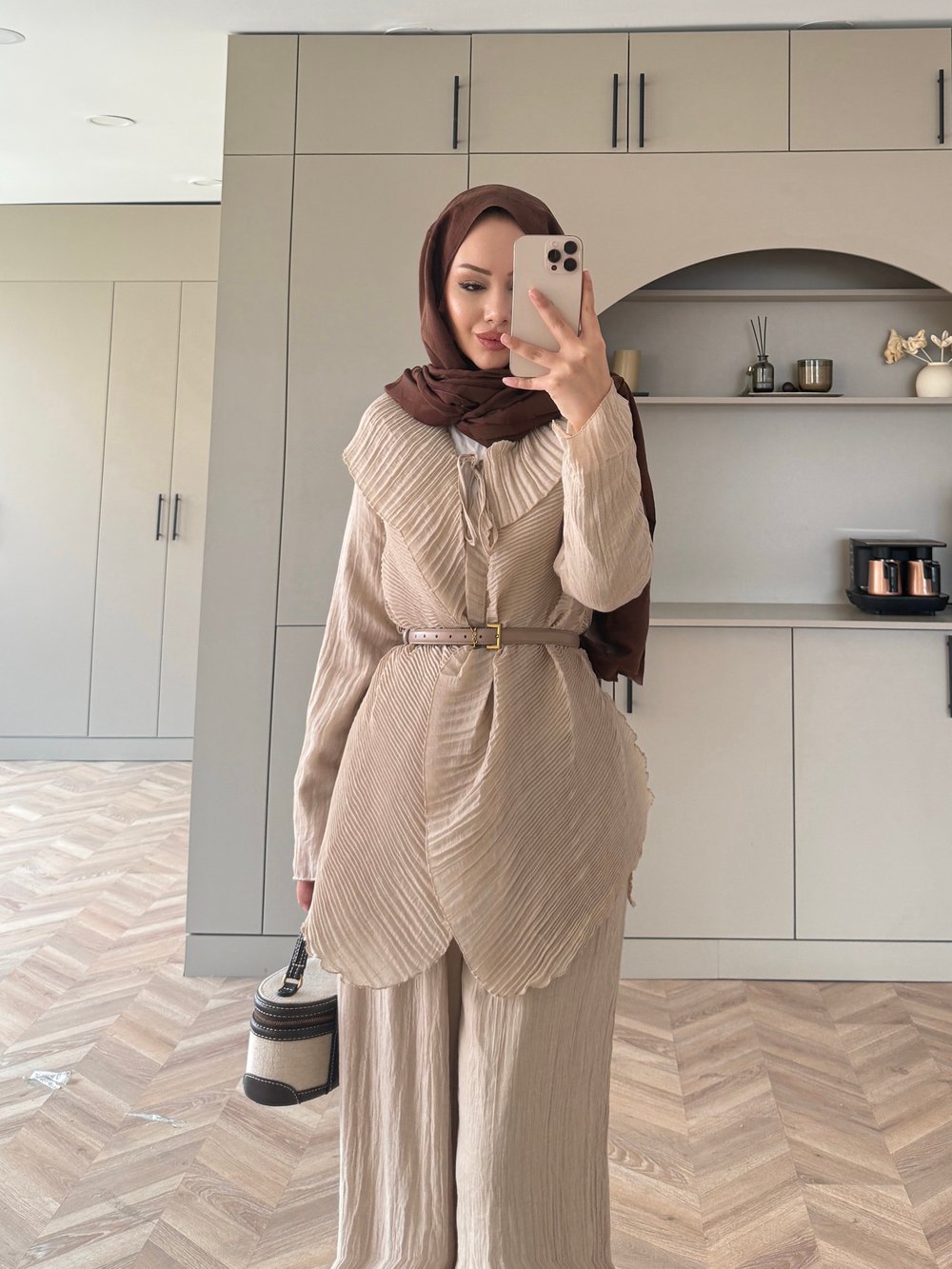 Ocea Korsaj Detaylı Takım Bej (5804)