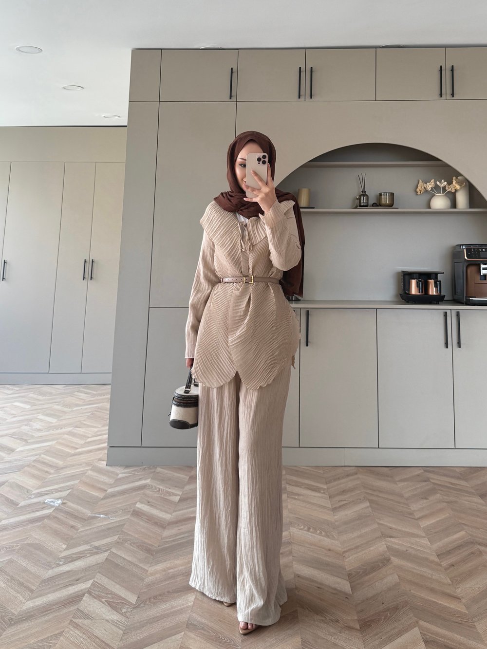 Ocea Korsaj Detaylı Takım Bej (5804)