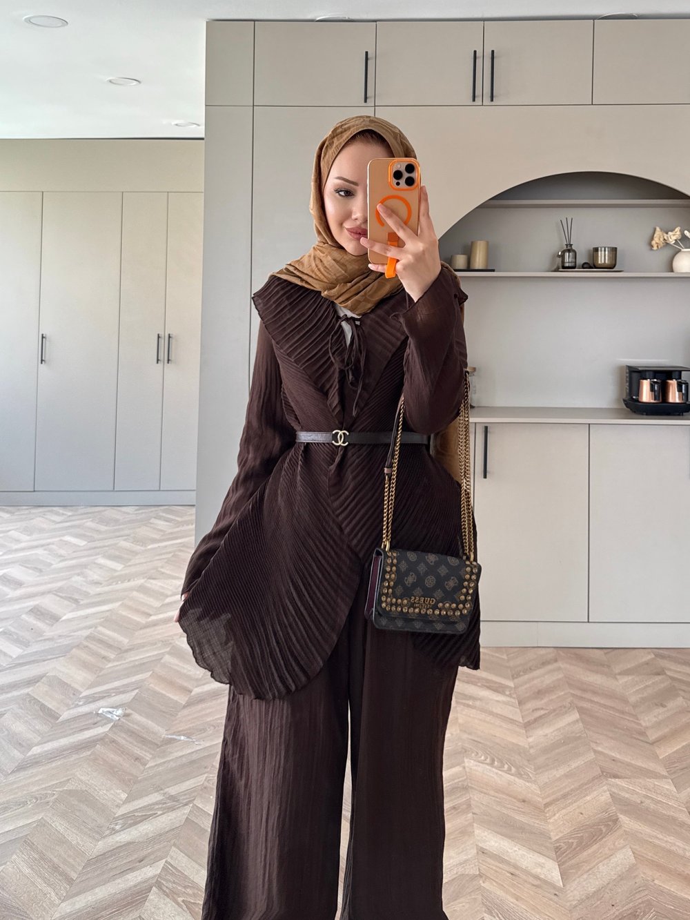 Ocea Korsaj Detaylı Takım Kahve (5804)