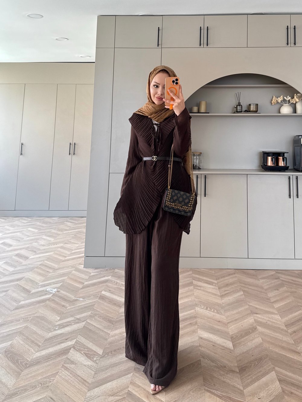 Ocea Korsaj Detaylı Takım Kahve (5804)