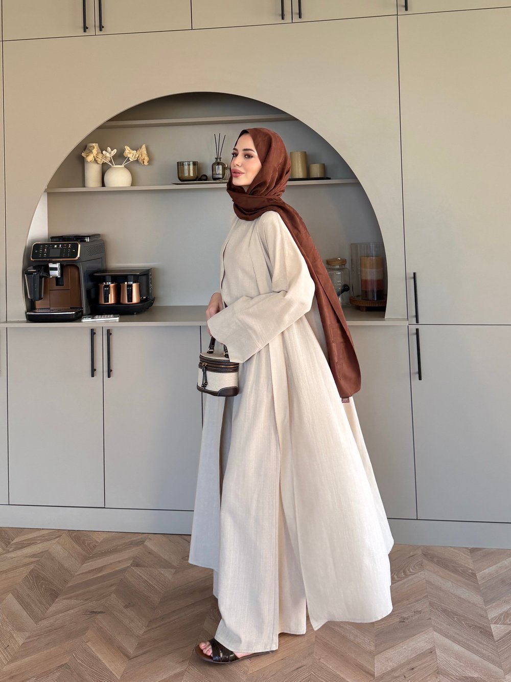 Odessa Pantolonlu Kimono Takım Bej (4518)