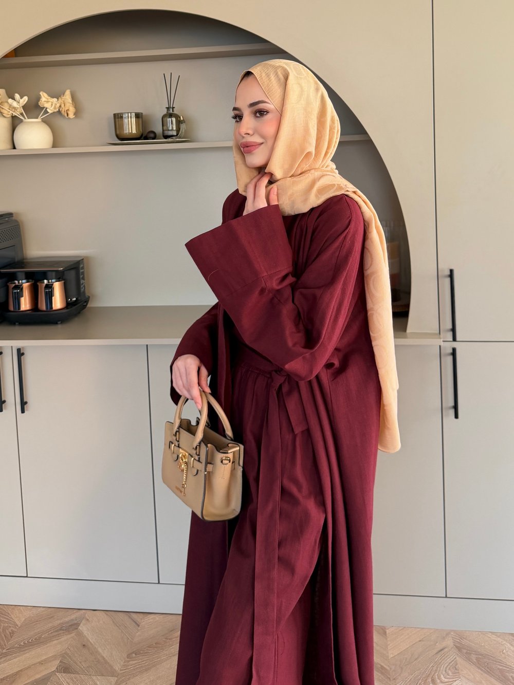 Ofelia Pantolonlu Kimono Takım Bordo (4518)