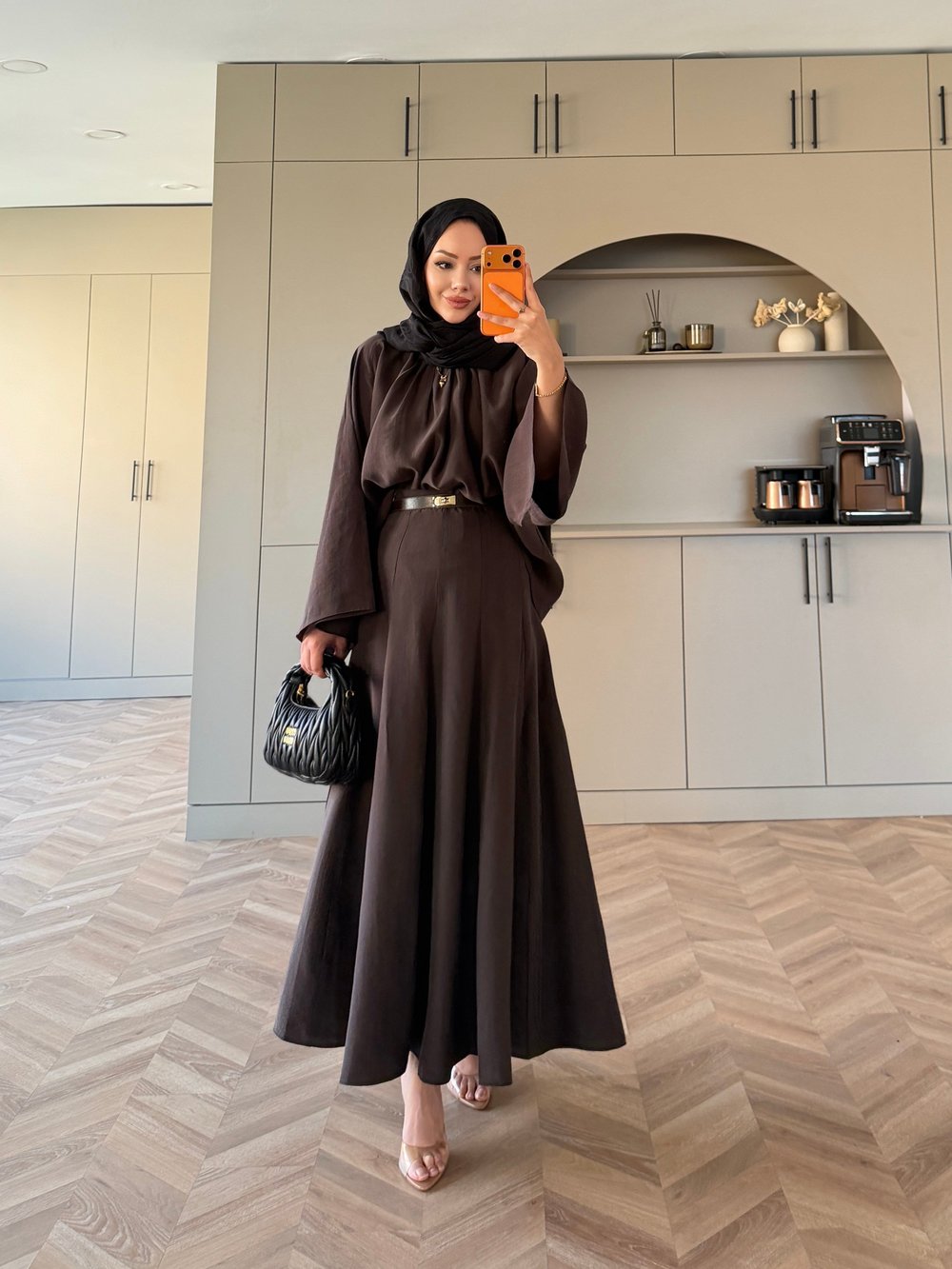 Olive Etekli Takım Kahve (7151)