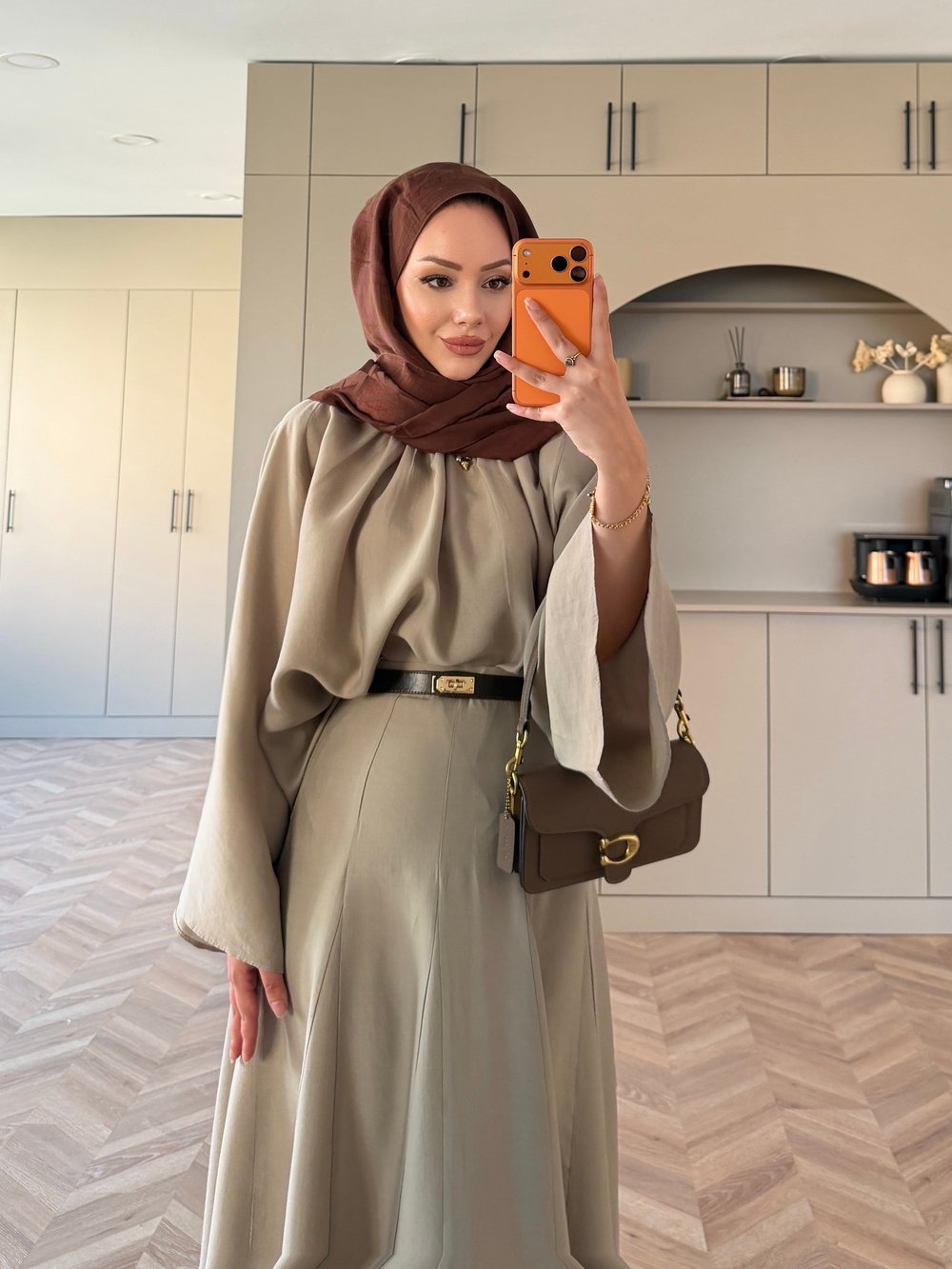 Olive Etekli Takım Vizon (7151)