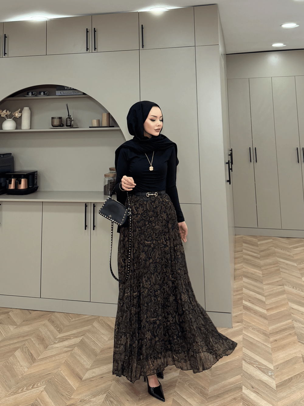 Otantik Desen Şifon Etek 