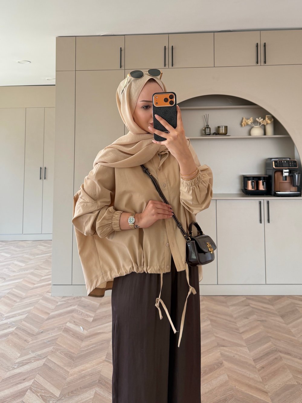 Mireya Bağlama Detaylı Gömlek Bej (4530)