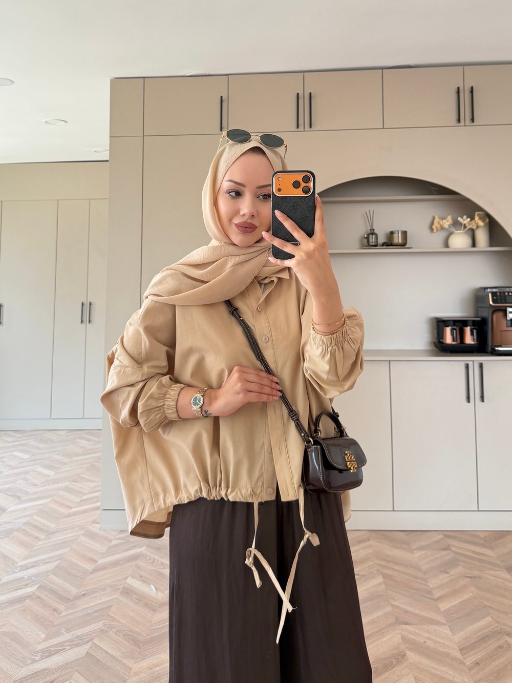 Mireya Bağlama Detaylı Gömlek Bej (4530)