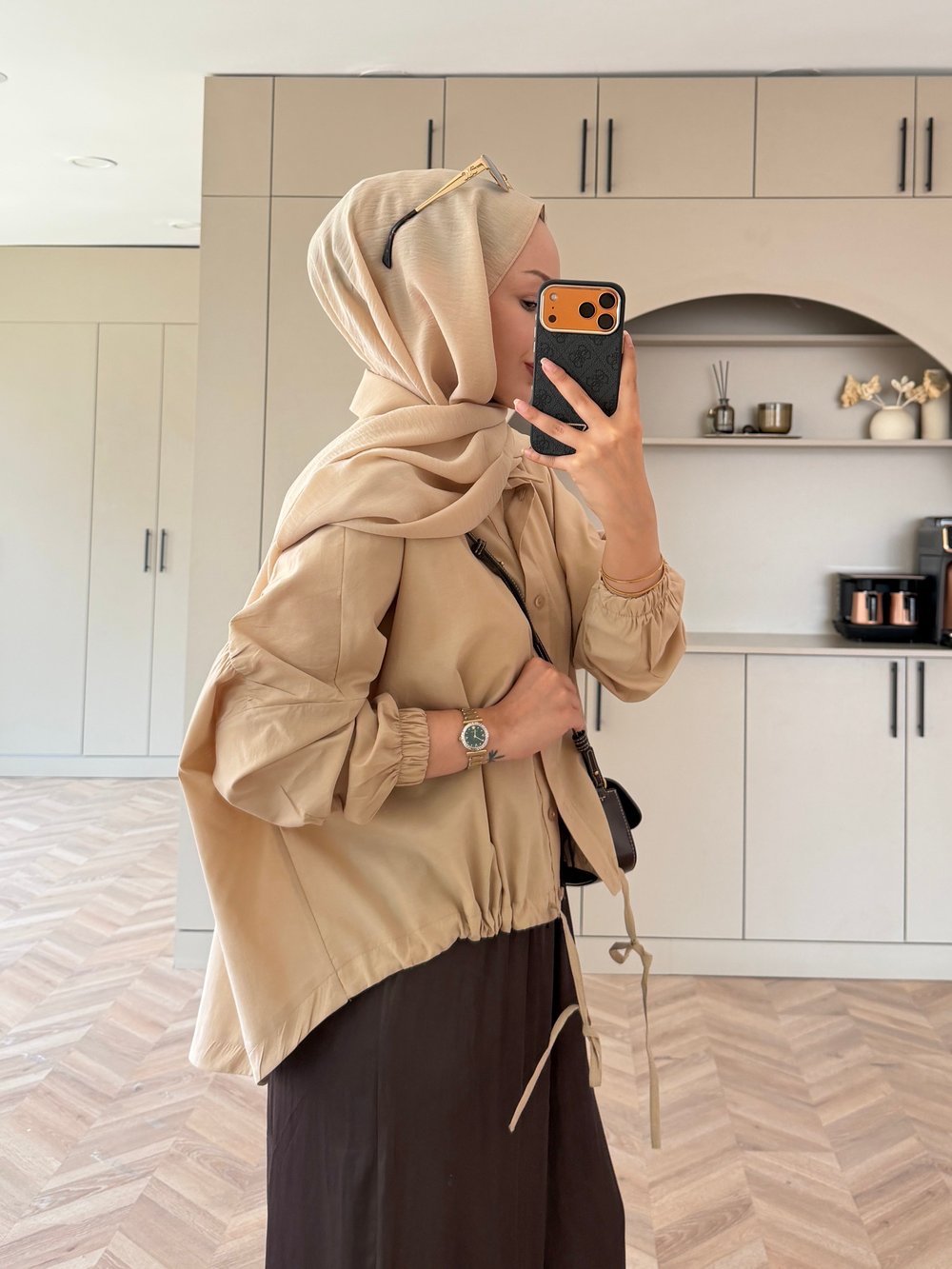 Mireya Bağlama Detaylı Gömlek Bej (4530)